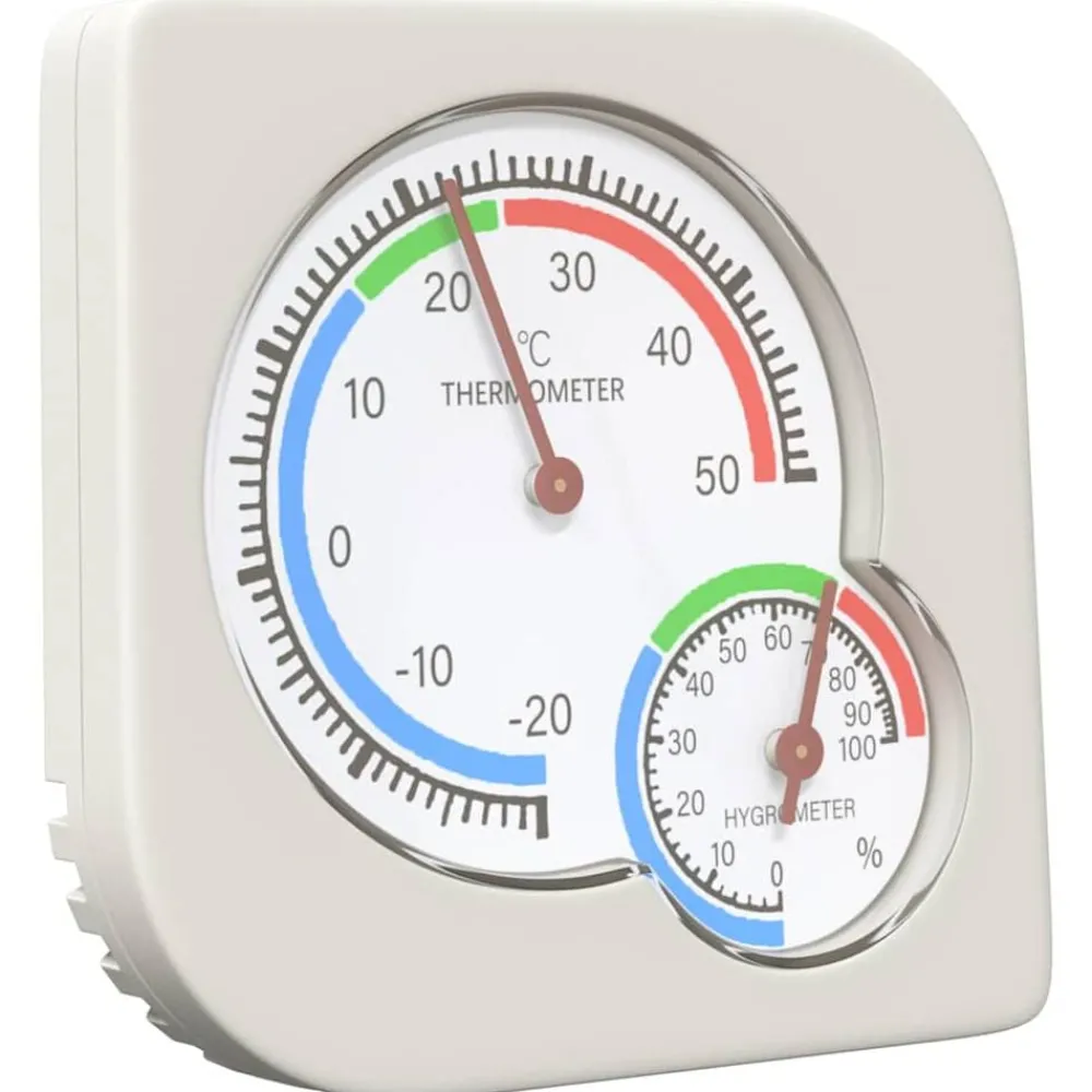 Huisdierbenodigdheden*vidaXL Thermo Hygrometer Wit 7,5 x 7,5 x 1,2 cm ABS
