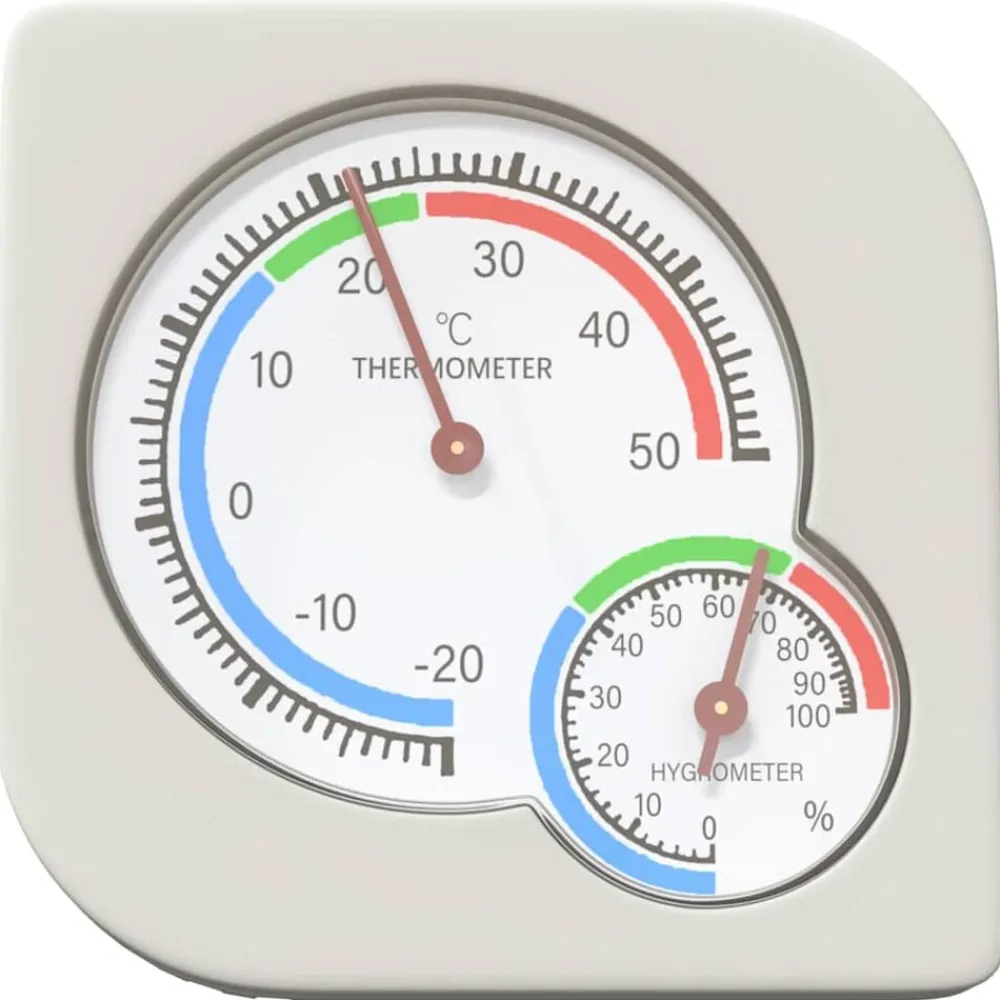 Huisdierbenodigdheden*vidaXL Thermo Hygrometer Wit 7,5 x 7,5 x 1,2 cm ABS