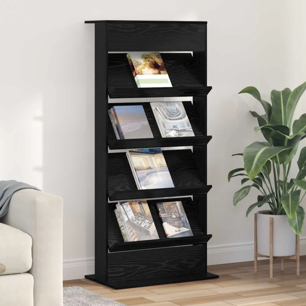 Tijdschrift Rek 70 x 41 x 156 cm Bewerkt hout>vidaXL Outlet