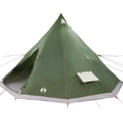 Buitensport*vidaXL Tipi Tent met dak met opslag 560 x 560 x 300 cm taft Groen