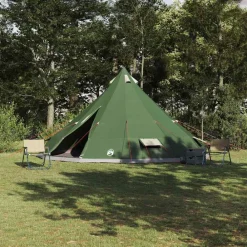 Buitensport*vidaXL Tipi Tent met dak met opslag 560 x 560 x 300 cm taft Groen