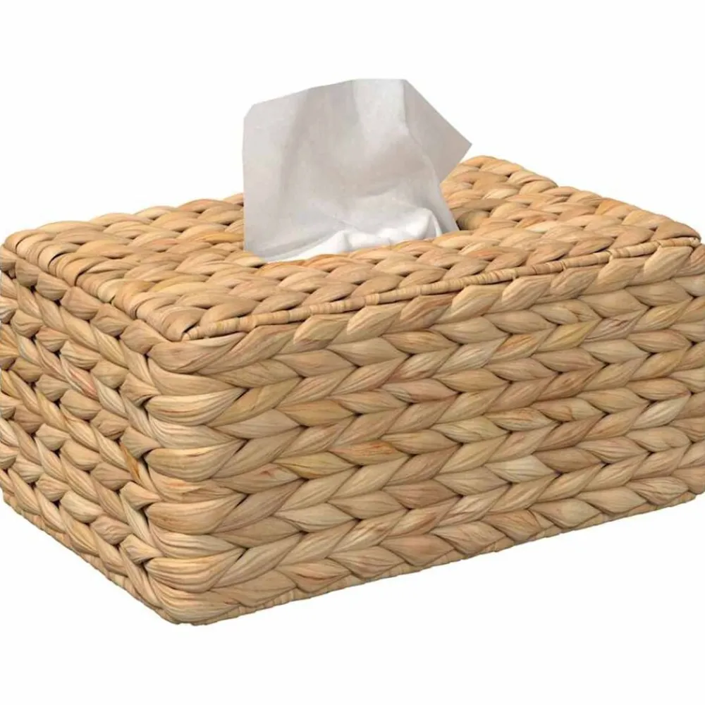 Badkameraccessoires*vidaXL Tissueboxhoezen 2 pcs Waterhyacint 27.5 x 16.5 x 14 cm Naturel