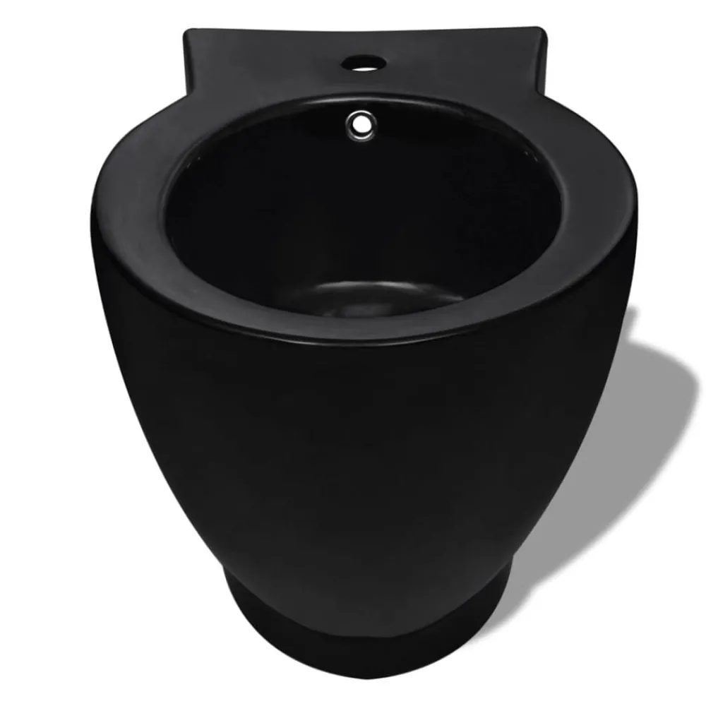 Sanitair & Loodgietersbenodigdheden*vidaXL Toilet- en bidetset keramiek zwart