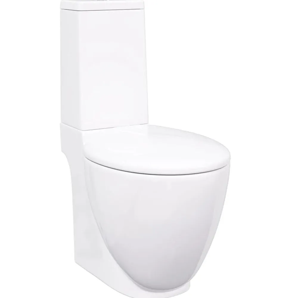 Sanitair & Loodgietersbenodigdheden*vidaXL Toilet rond afvoer onder keramiek Wit