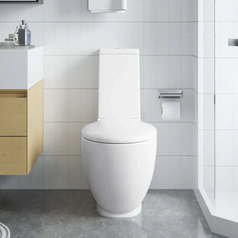 Sanitair & Loodgietersbenodigdheden*vidaXL Toilet rond afvoer onder keramiek Wit