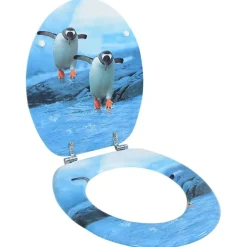Sanitair & Loodgietersbenodigdheden*vidaXL Toiletbril met deksel pinguïn MDF