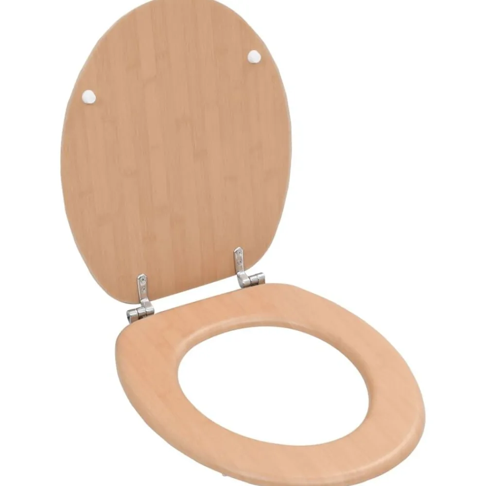Toiletbril met deksel bamboe MDF>vidaXL New