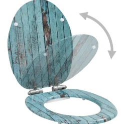 Sanitair & Loodgietersbenodigdheden*vidaXL Toiletbril met soft-close deksel oud hout MDF