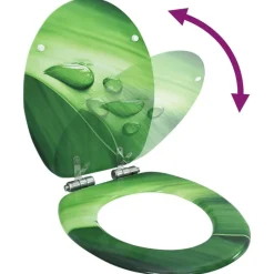 Sanitair & Loodgietersbenodigdheden*vidaXL Toiletbril met soft-close deksel waterdruppel MDF groen