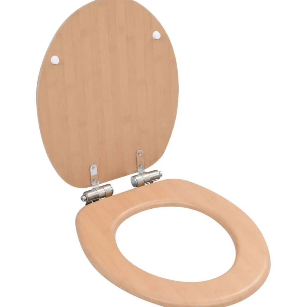 Sanitair & Loodgietersbenodigdheden*vidaXL Toiletbril met soft-close deksel bamboe MDF