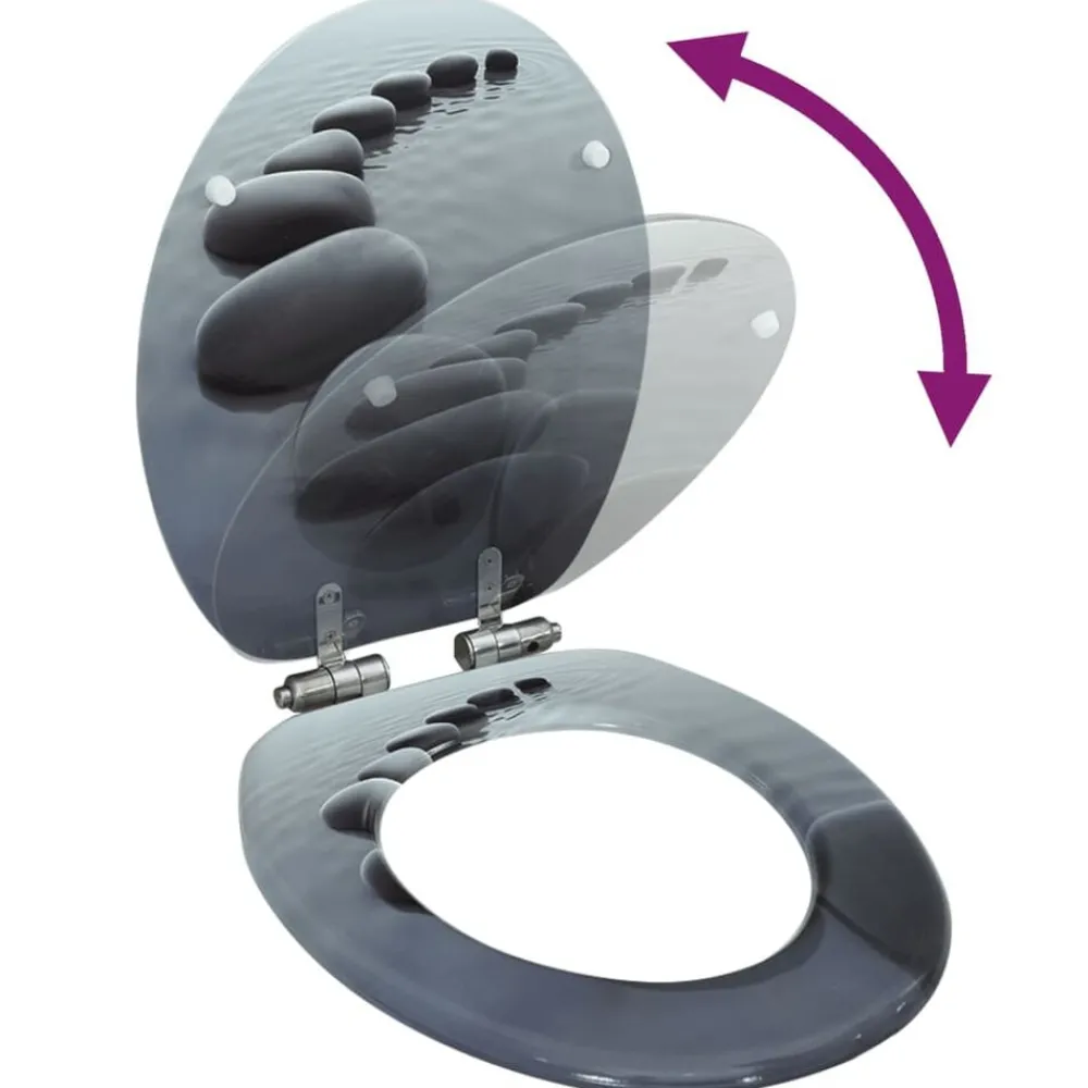 Toiletbril met soft-close deksel stenen MDF>vidaXL New