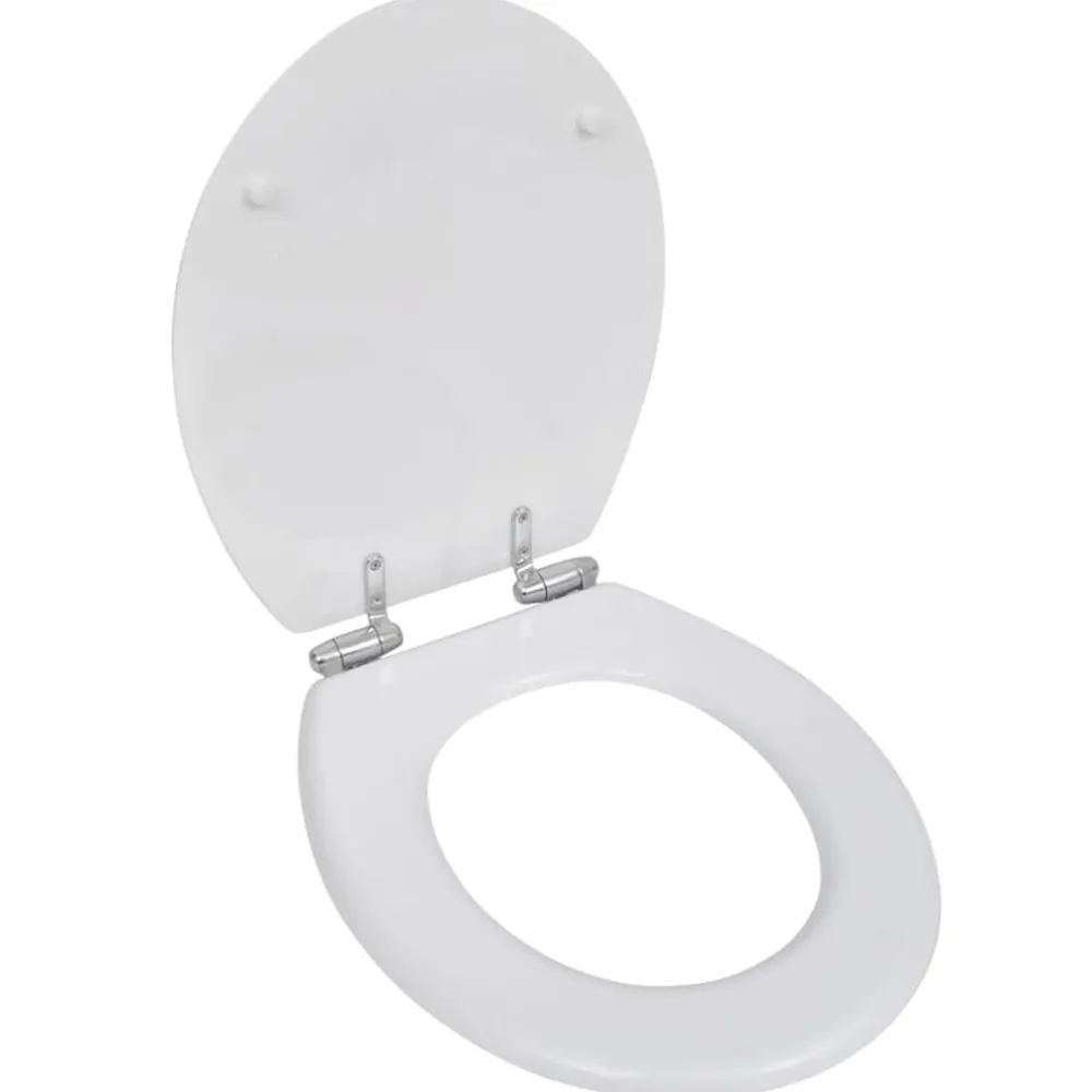 Toiletbril soft-close simpel ontwerp MDF wit>vidaXL