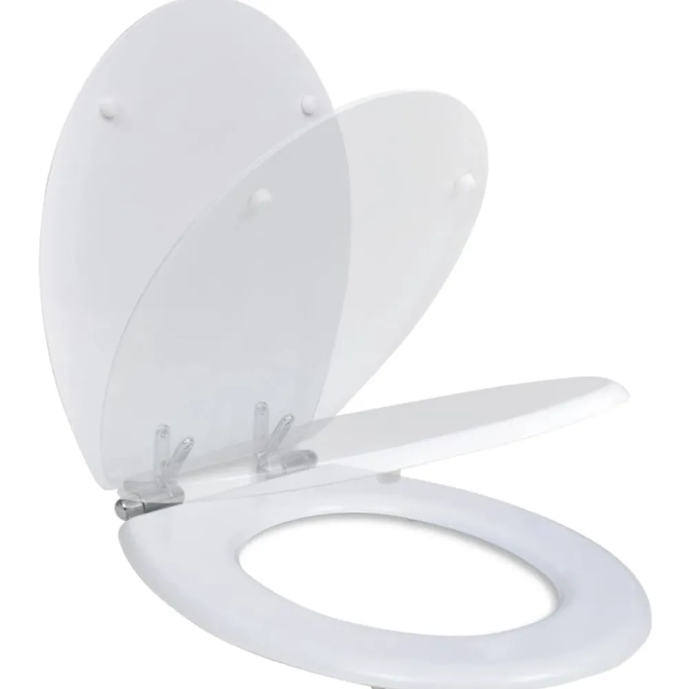 Toiletbril soft-close simpel ontwerp MDF wit>vidaXL