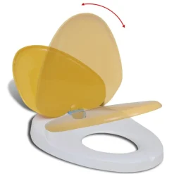 Toiletbril voor volwassenen/kinderen soft-close wit en geel>vidaXL New