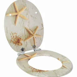 Toiletbrillen 2 st met soft-close deksels MDF zeesterontwerp><noscript><img width=