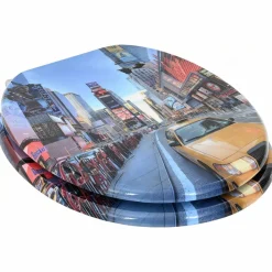 Toiletbrillen 2 st met soft-close deksels MDF New York ontwerp>vidaXL Best