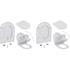 Sanitair & Loodgietersbenodigdheden*vidaXL Toiletbrillen met soft-close deksels 2 st kunststof wit