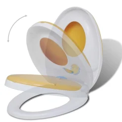 Sanitair & Loodgietersbenodigdheden*vidaXL Toiletbrillen met soft-close deksels 2 st kunststof wit en geel