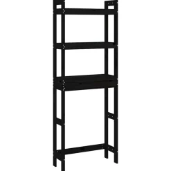 Badkameraccessoires*vidaXL Toiletrek 63x26x171 cm massief grenenhout Zwart