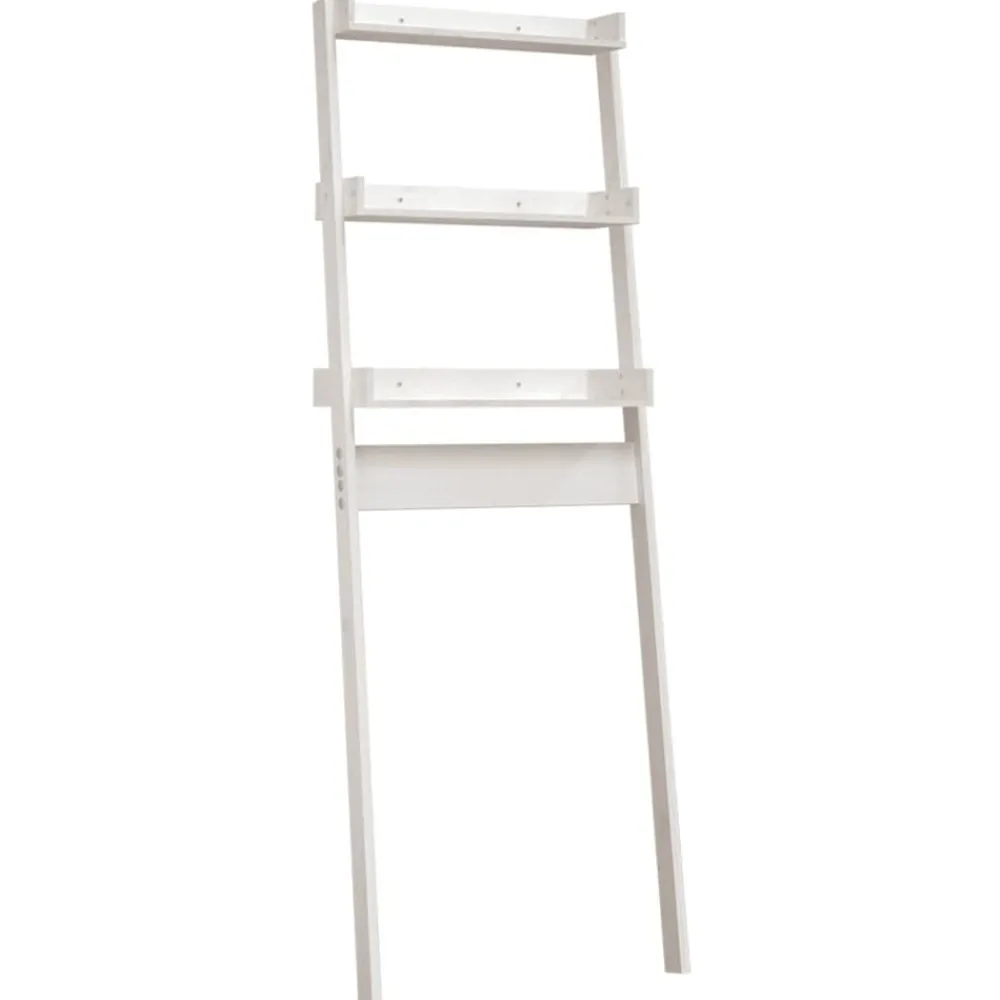 Badkameraccessoires*vidaXL Toiletrek 63,5x32x179 cm massief grenenhout Wit