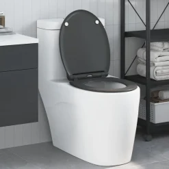 Sanitair & Loodgietersbenodigdheden*vidaXL Toiletzitting 47 x 37,5 x 3,8 cm Duroplast Antraciet