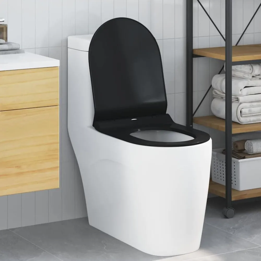 Sanitair & Loodgietersbenodigdheden*vidaXL Toiletzitting Verstelbaar 50 x 36,5 x 5 cm Polypropyleen Zwart