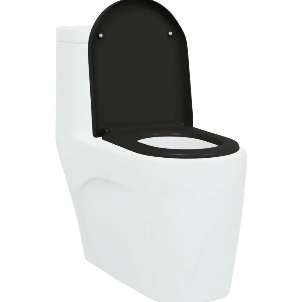 Sanitair & Loodgietersbenodigdheden*vidaXL Toiletzitting 49 x 36 x 4 cm Duroplast Zwart