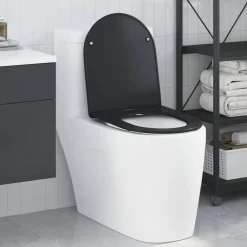 Sanitair & Loodgietersbenodigdheden*vidaXL Toiletzitting 47 x 36 x 3,4 cm Duroplast Zwart