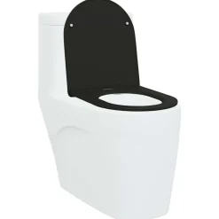 Sanitair & Loodgietersbenodigdheden*vidaXL Toiletzitting 47 x 36 x 3,4 cm Duroplast Zwart