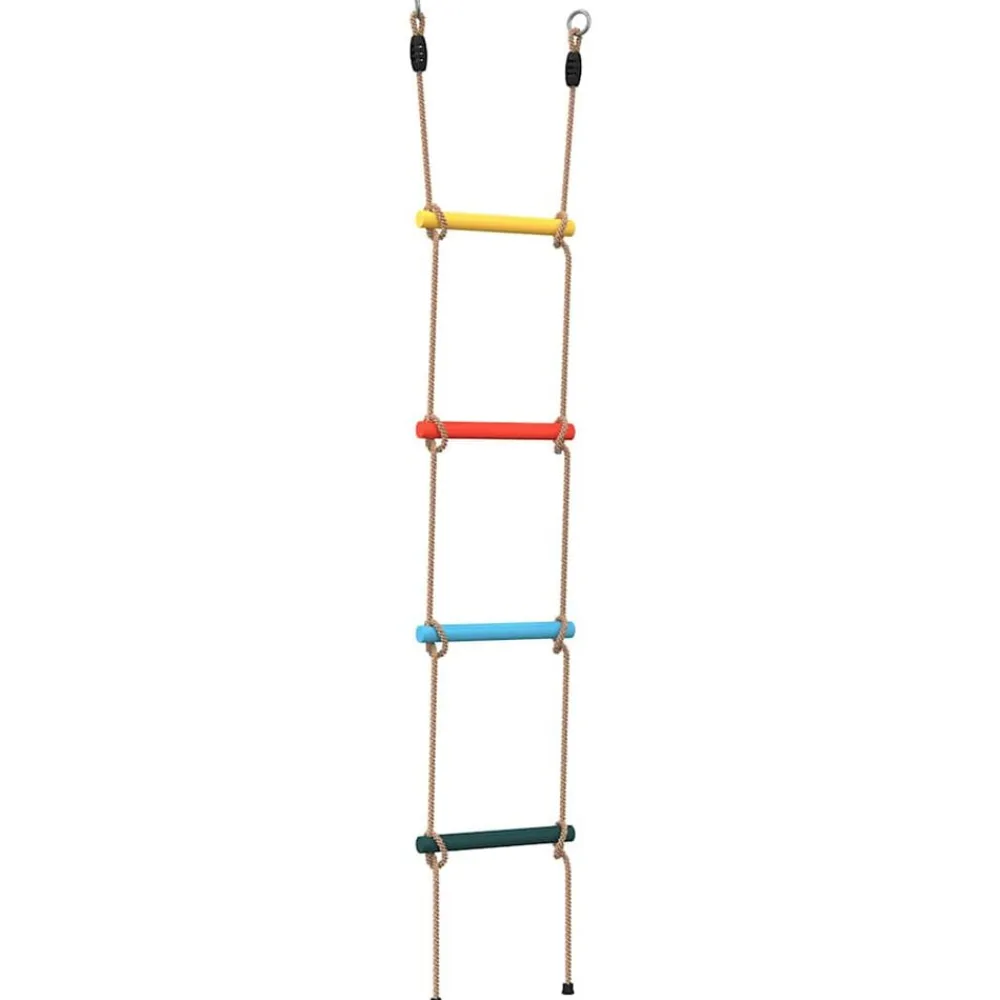 Buitenspeelgoed*vidaXL Touwladder voor kinderen met 4 sporten meerkleurig
