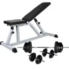 Fitness*vidaXL Trainingsbank met halterset 60,5 kg