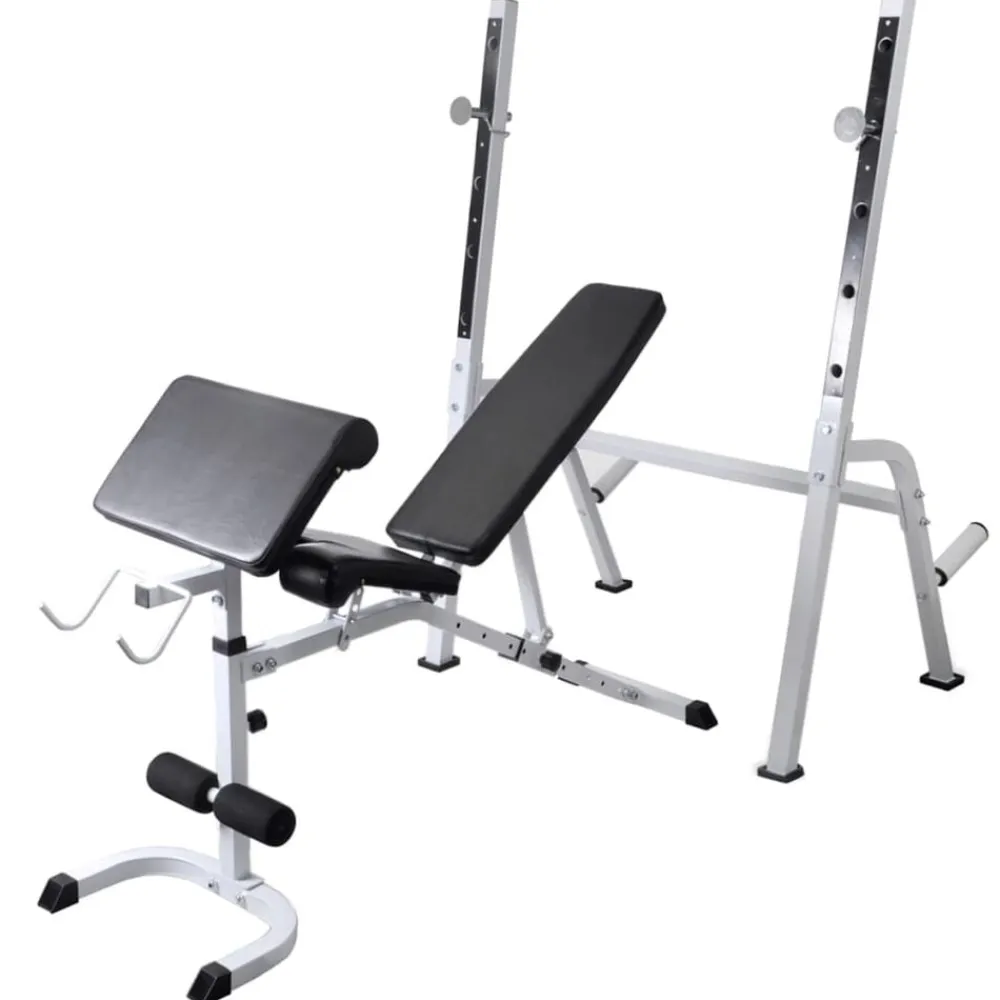 Trainingsbank met gewichtenrek en halterset 60,5 kg>vidaXL Hot