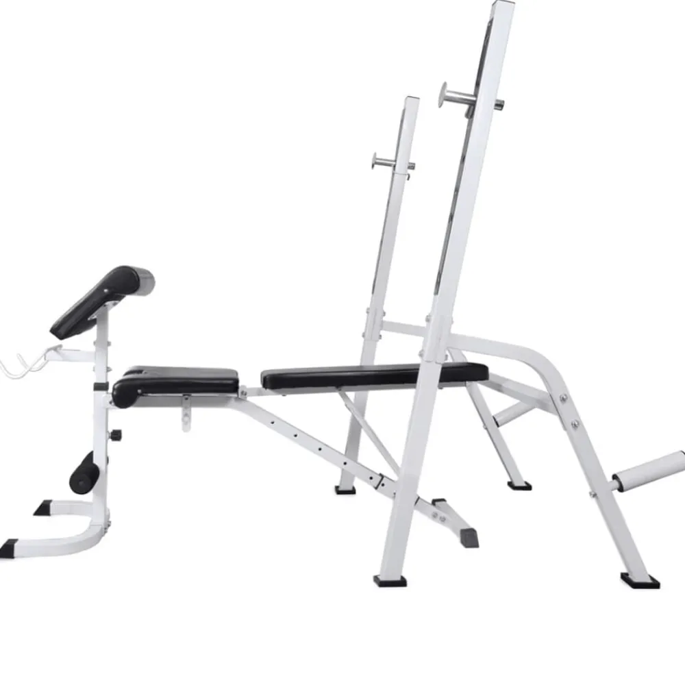 Trainingsbank met gewichtenrek en halterset 60,5 kg>vidaXL Hot
