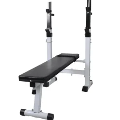 Fitness*vidaXL Trainingsbank met gewichtenrek en halterset 120 kg