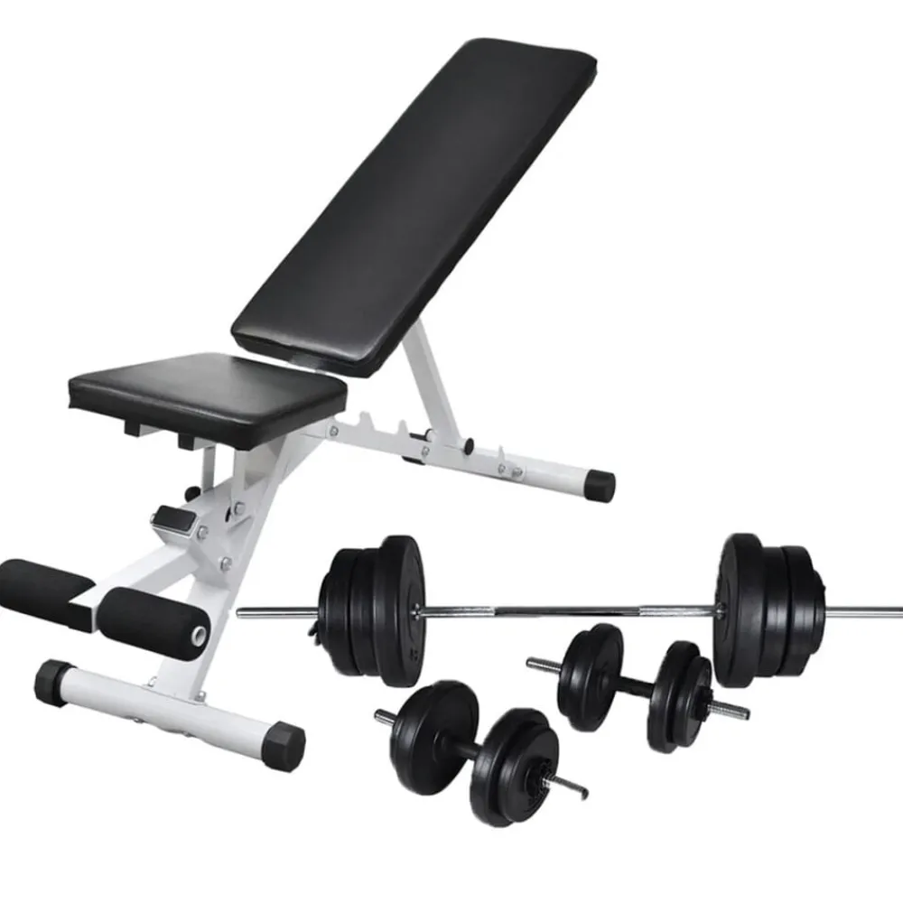 Fitness*vidaXL Trainingsbank met halterset 60,5 kg