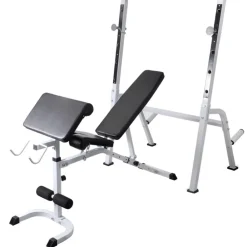 Trainingsbank met gewichtenrek en halterset 120 kg>vidaXL Outlet