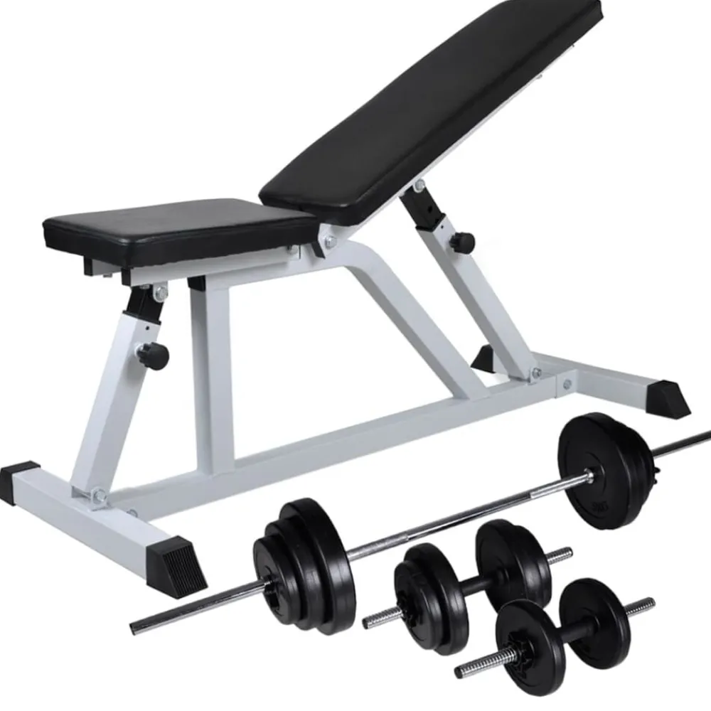 Trainingsbank met halterset 30,5 kg>vidaXL Best