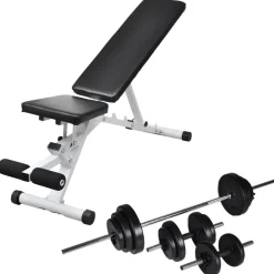 Fitness*vidaXL Trainingsbank met halterset 30,5 kg