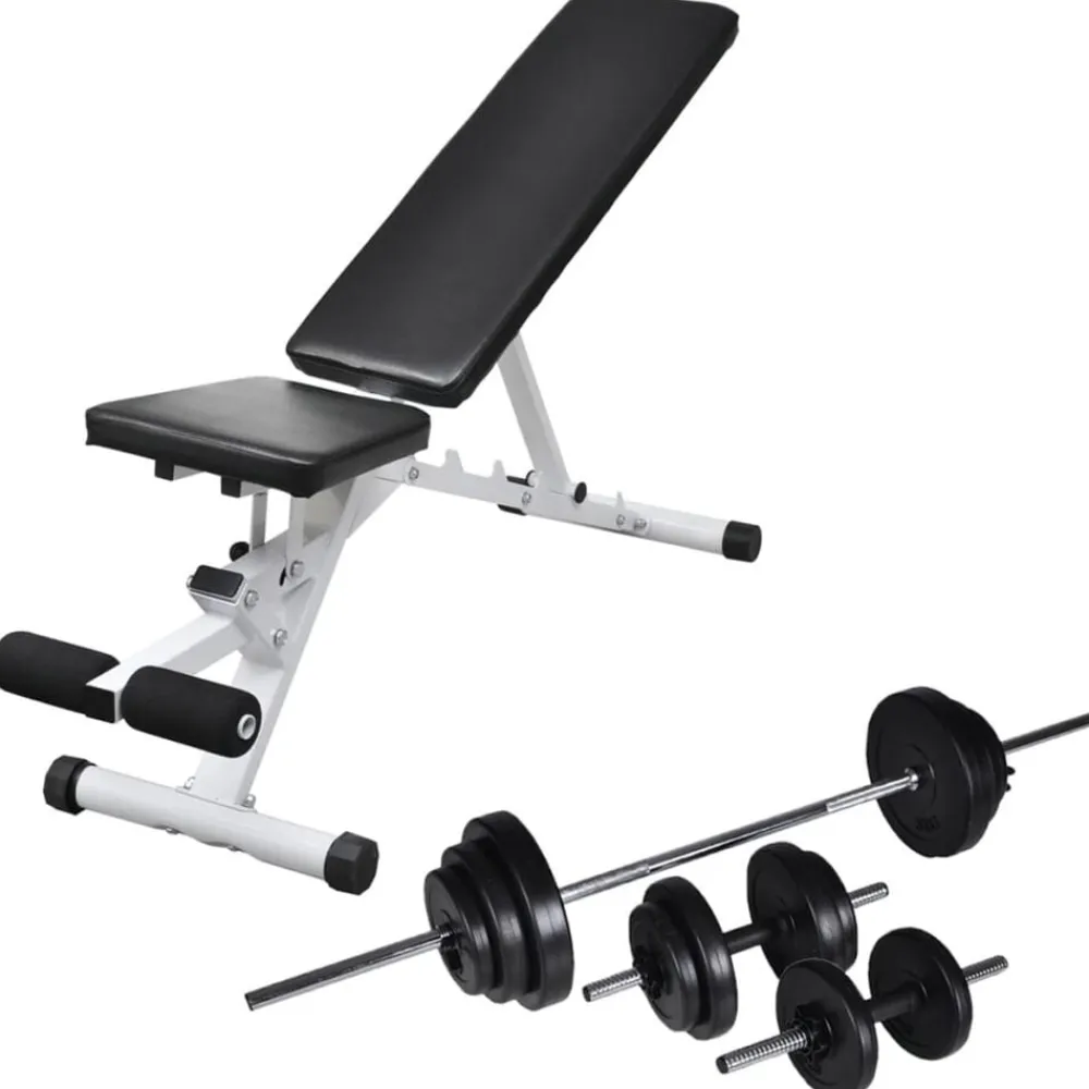 Fitness*vidaXL Trainingsbank met halterset 30,5 kg