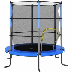 Buitenspeelgoed*vidaXL Trampoline met veiligheidsnet rond 140x160 cm Blauw