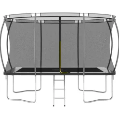 Buitenspeelgoed*vidaXL Trampolineset rechthoekig 150 kg 335x244x90 cm Grijs