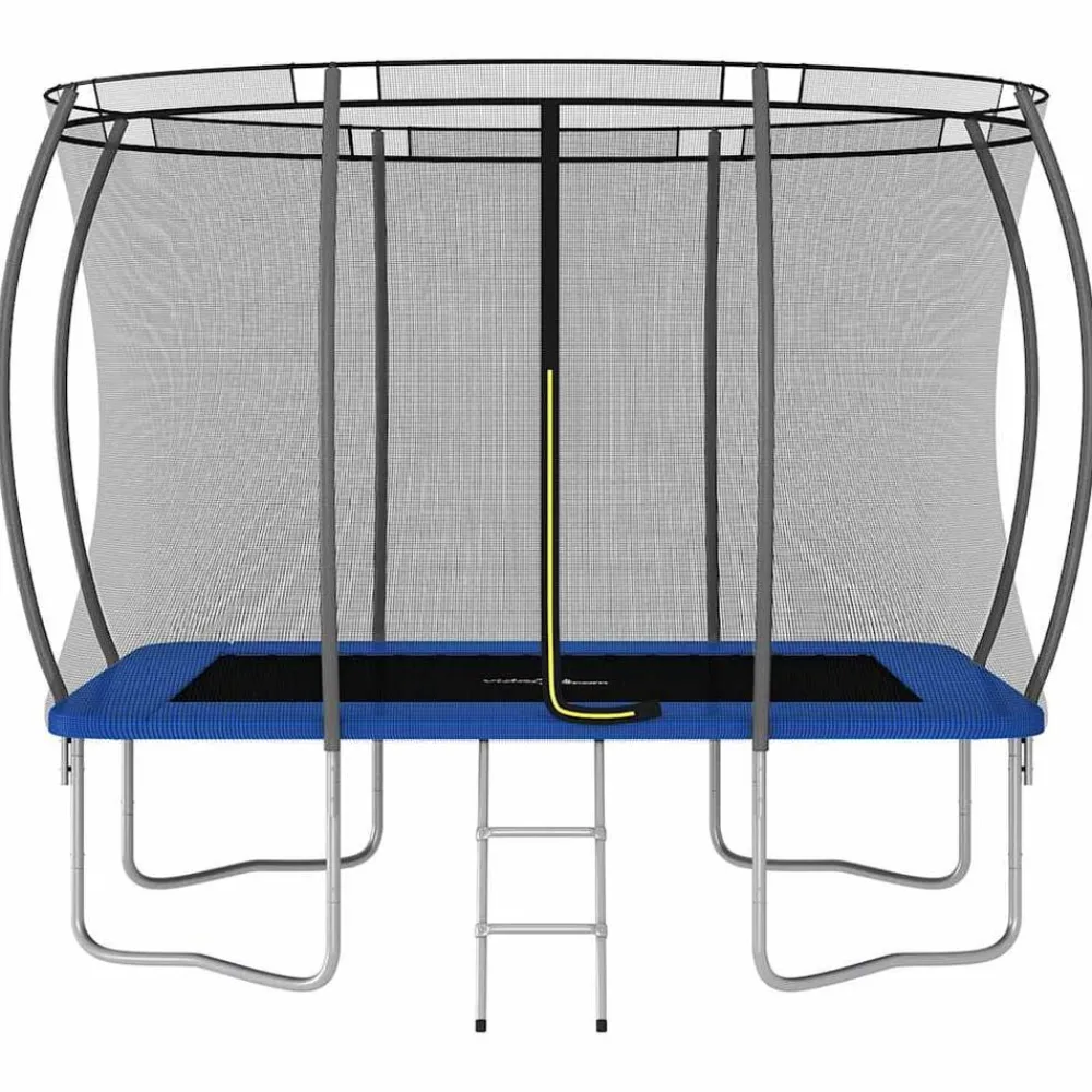 Buitenspeelgoed*vidaXL Trampolineset rechthoekig 150 kg 274x183x76 cm Blauw