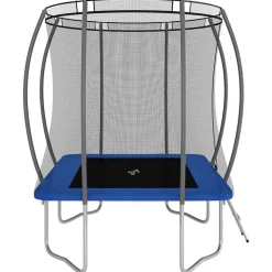 Buitenspeelgoed*vidaXL Trampolineset rechthoekig 150 kg 274x183x76 cm Blauw