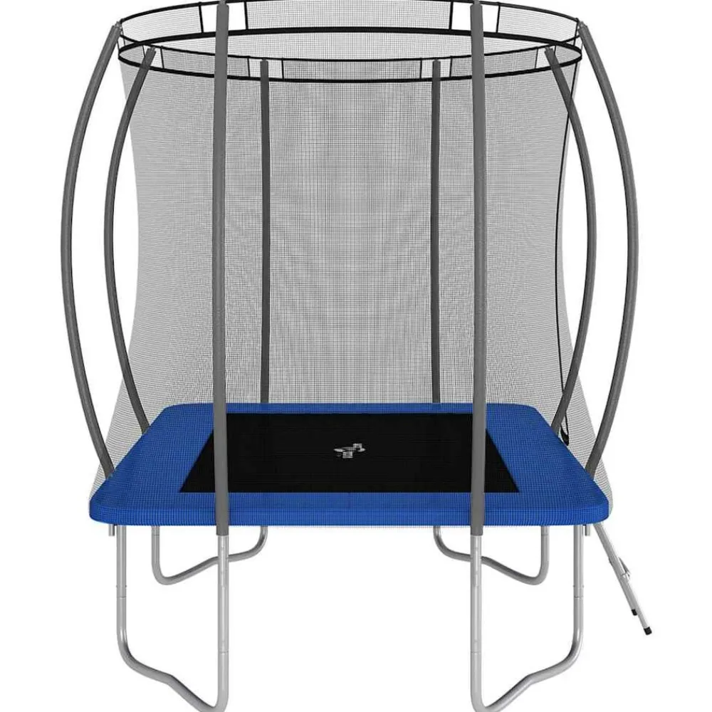 Buitenspeelgoed*vidaXL Trampolineset rechthoekig 150 kg 274x183x76 cm Blauw