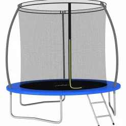 Buitenspeelgoed*vidaXL Trampolineset rond 100 kg 244x55 cm Blauw