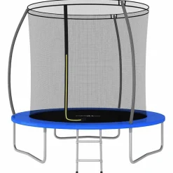 Buitenspeelgoed*vidaXL Trampolineset rond 100 kg 244x55 cm Blauw