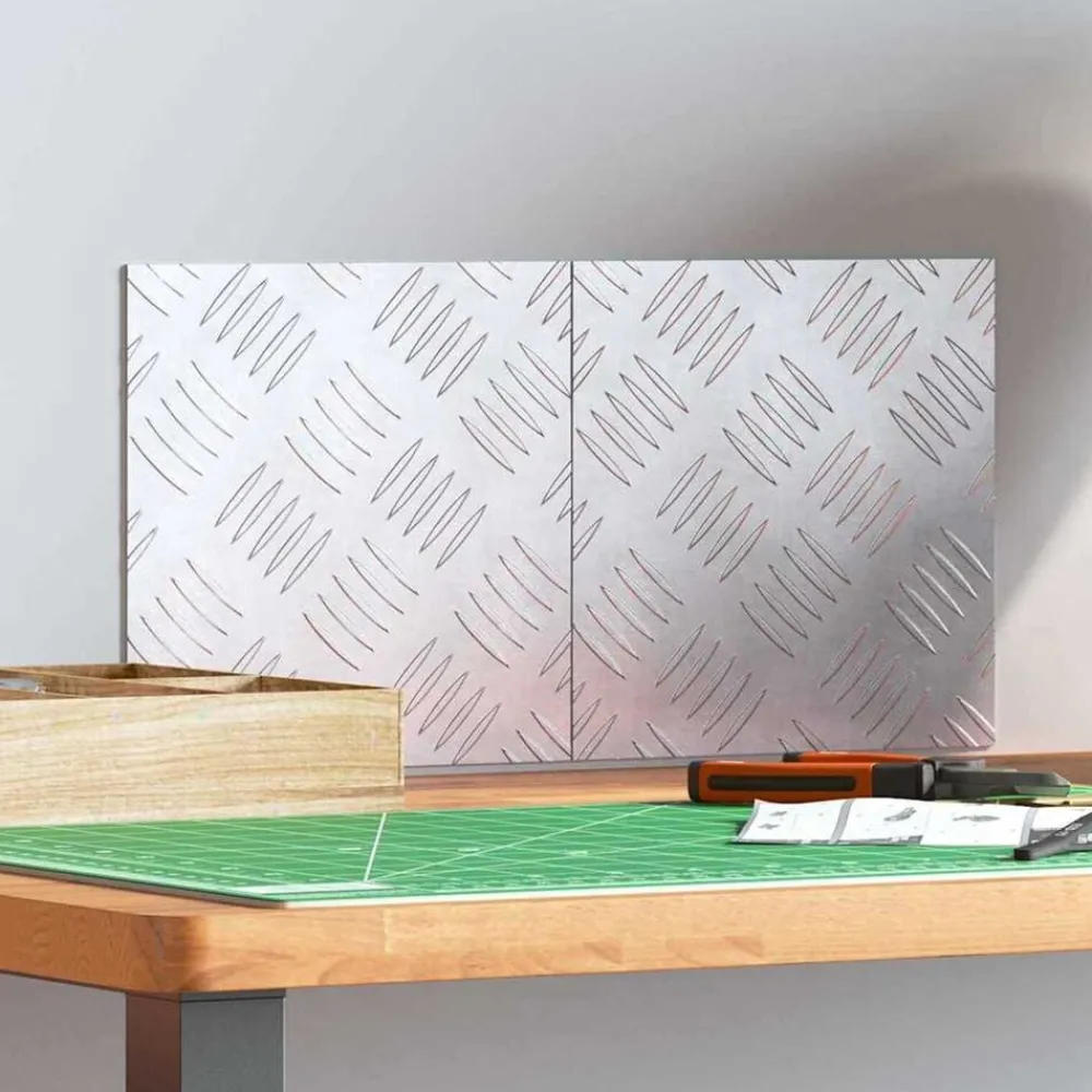 Huishoudelijke Benodigdheden*vidaXL Trap Tread Vierkant 2 pcs Zilver 20 x 20 cm Aluminium