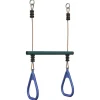 Trapezestang en ringen voor kinderen staal blauw en donkergroen>vidaXL Discount