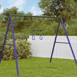 Trapezestang en ringen voor kinderen staal blauw en donkergroen><noscript><img width=