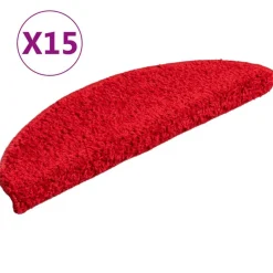 Huishoudelijke Benodigdheden*vidaXL Trapmatten 15 st 56x17x3 cm Halfrond Rood